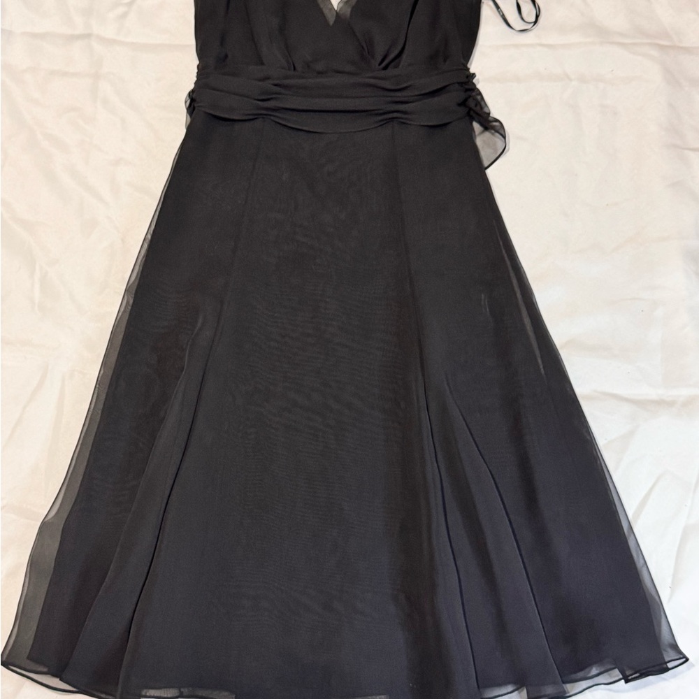 Black V-Neck Strapless Cocktail Sundress